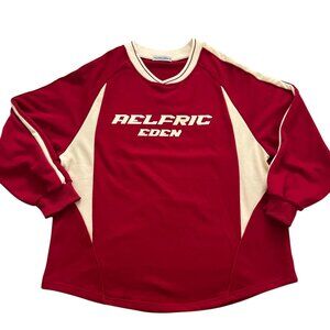 Aelfric Eden Crewneck Sweatshirt Mens M Raglan Red Colorblock Streetwear